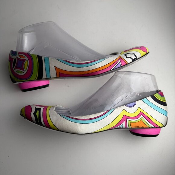 Emilio Pucci Shoes - Emilio Pucci Vintage Y2K Satin Ballet Flats Size EU 38.5 US 8